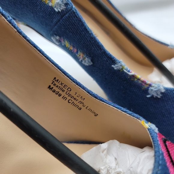 Penny Loves Kenny Mixed Blue Denim Pump - Picture 7 of 8